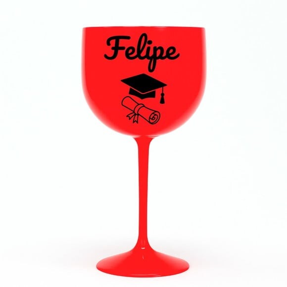 Taça Gin 580ml Formatura Personalizada com Nome Felipe