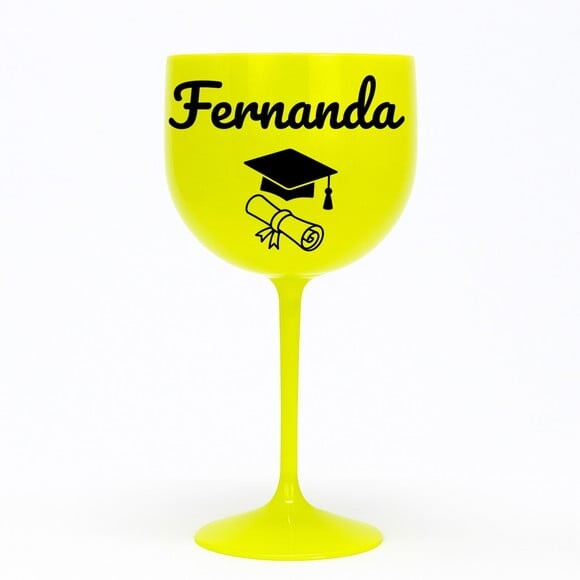 Taça Gin 580ml Formatura Personalizada com Nome Fernanda