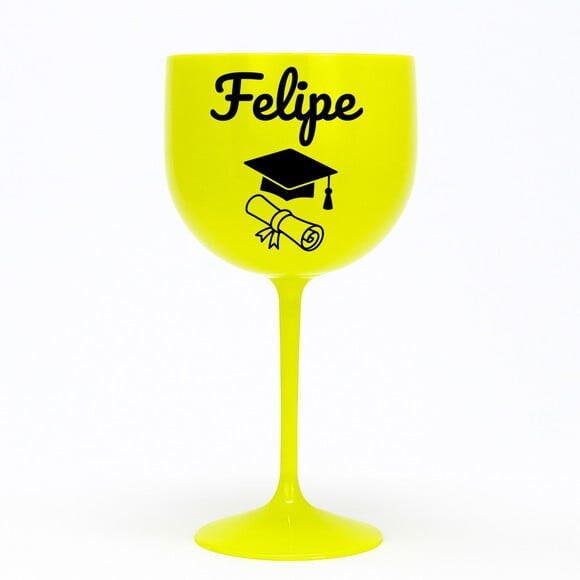 Taça Gin 580ml Formatura Personalizada com Nome Felipe