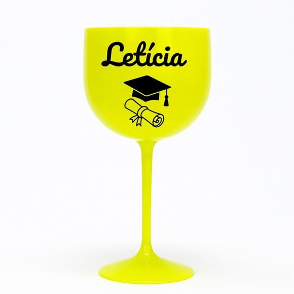 Taça Gin 580ml Formatura Personalizada com Nome Letícia