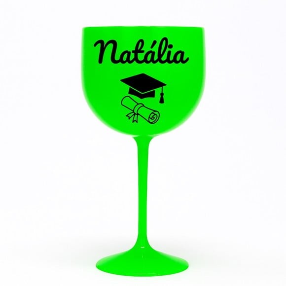 Taça Gin 580ml Formatura Personalizada com Nome Natália