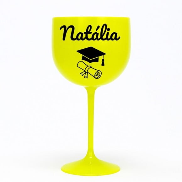 Taça Gin 580ml Formatura Personalizada com Nome Natália