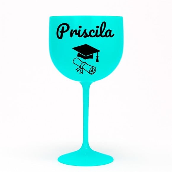Taça Gin 580ml Formatura Personalizada com Nome Priscila