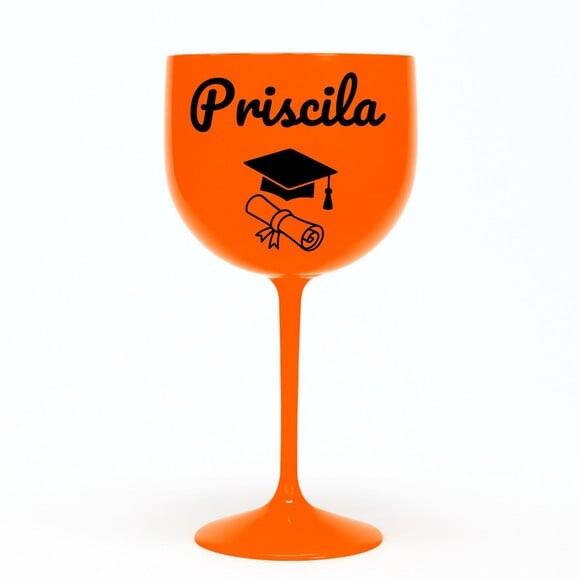 Taça Gin 580ml Formatura Personalizada com Nome Priscila