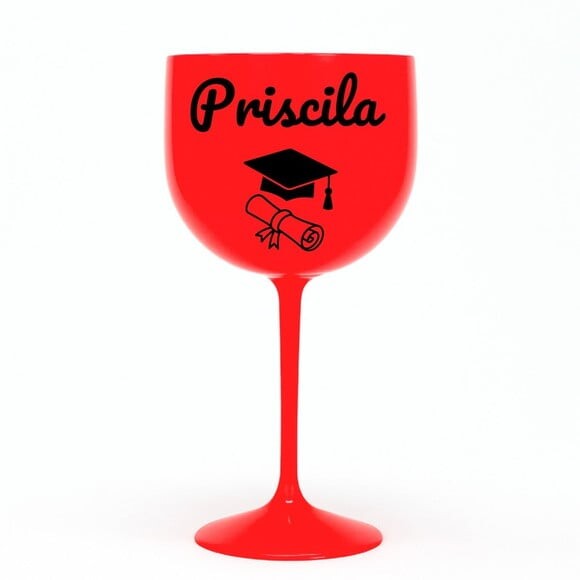 Taça Gin 580ml Formatura Personalizada com Nome Priscila