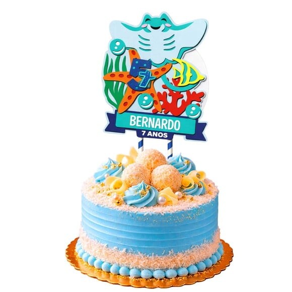 Topo de Bolo Premium Personalizado Arraia Fofa