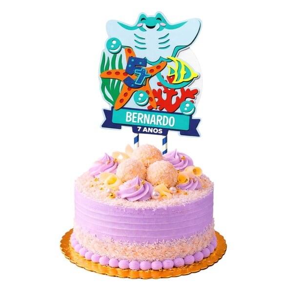 Topo de Bolo Premium Personalizado Arraia Fofa