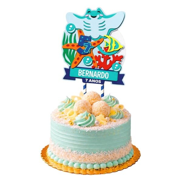 Topo de Bolo Premium Personalizado Arraia Fofa