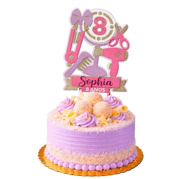 Topo de Bolo Premium Personalizado Cabeleireira