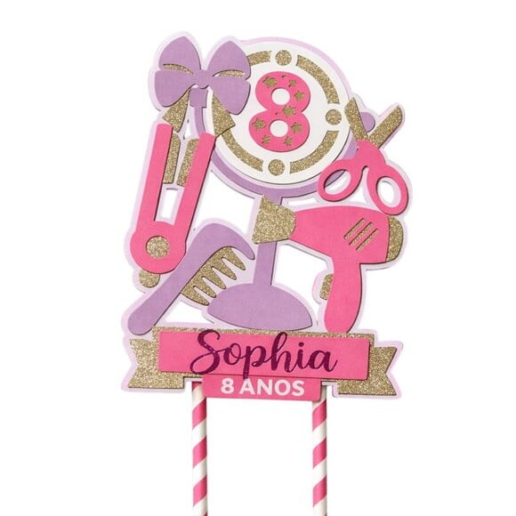 Topo de Bolo Premium Personalizado Cabeleireira
