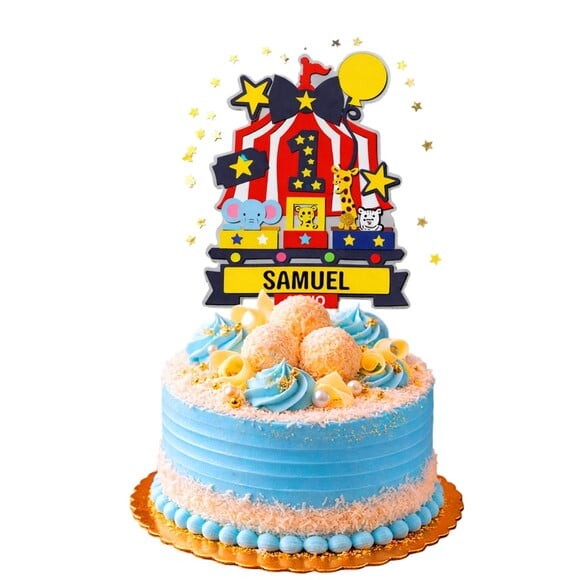 Topo de Bolo Premium Personalizado Circo