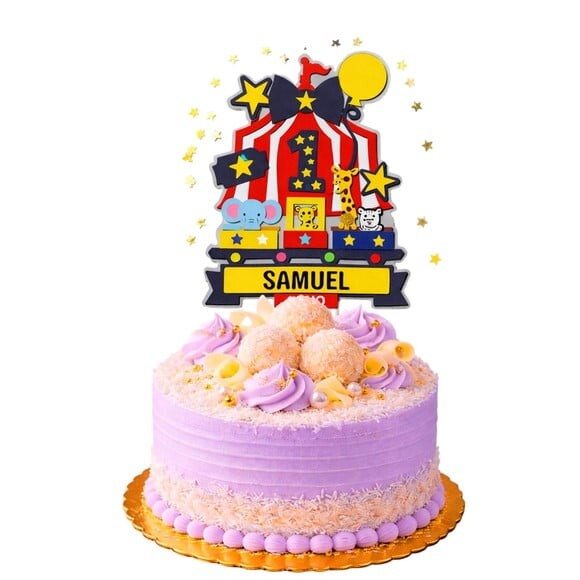 Topo de Bolo Premium Personalizado Circo