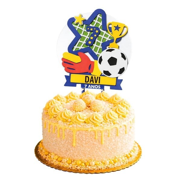 Topo de Bolo Premium Personalizado Futebol