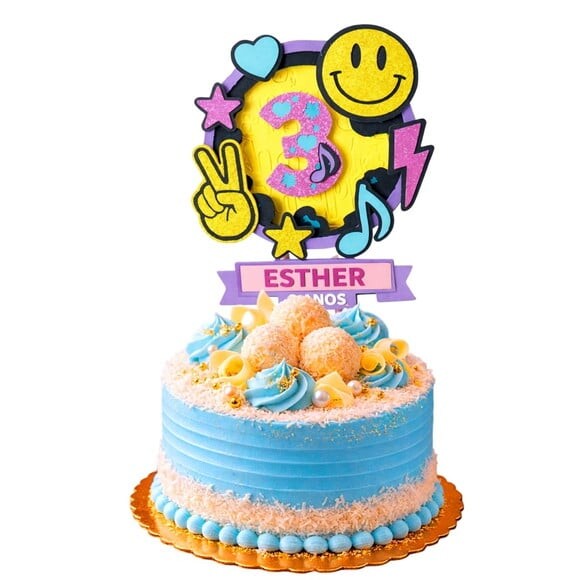Topo de Bolo Premium Personalizado Rosto Sorridente
