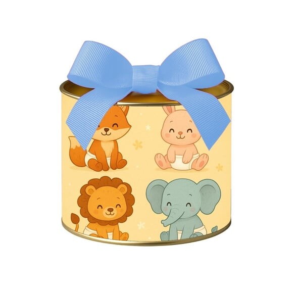 Tubo Lata Metalizada 7x10 Animais Fofinhos Baby