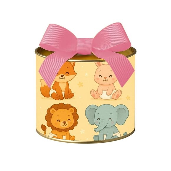 Tubo Lata Metalizada 7x10 Animais Fofinhos Baby
