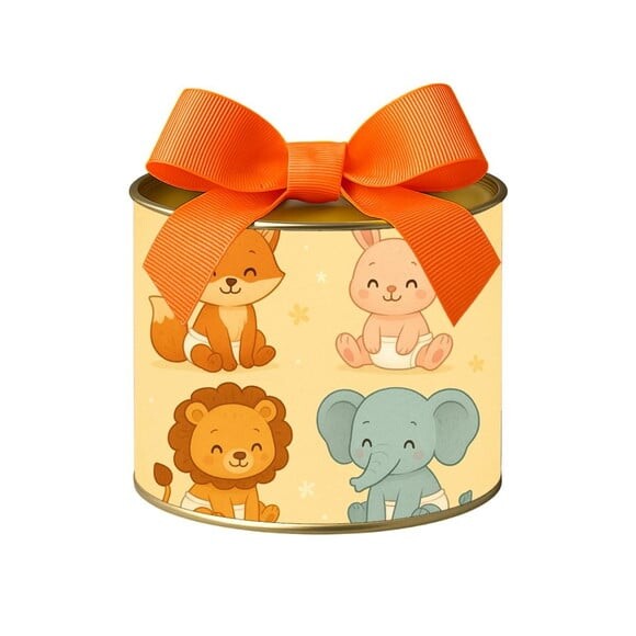 Tubo Lata Metalizada 7x10 Animais Fofinhos Baby