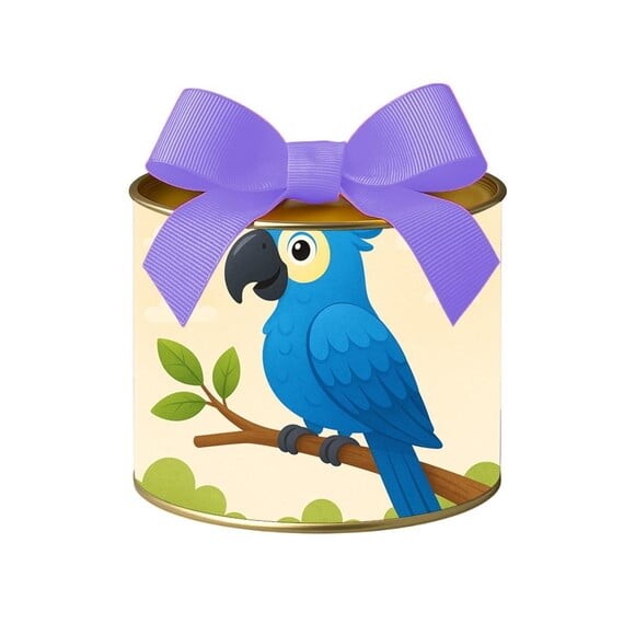 Tubo Lata Metalizada 7x10 Arara Azul