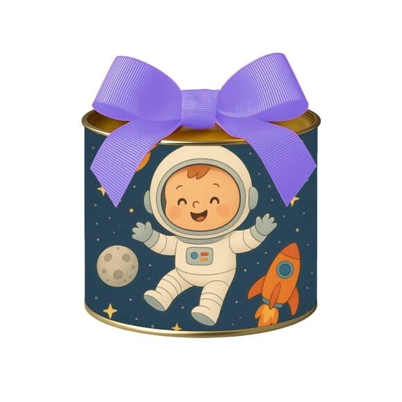 Tubo Lata Metalizada 7x10 Astronauta Baby