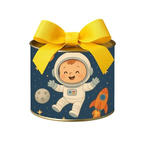 Tubo Lata Metalizada 7x10 Astronauta Baby