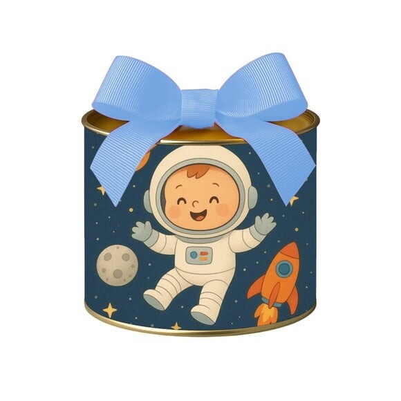 Tubo Lata Metalizada 7x10 Astronauta Baby