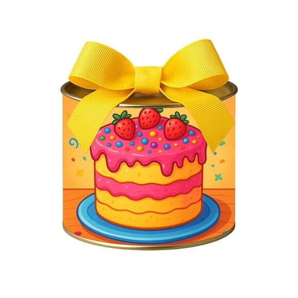 Tubo Lata Metalizada 7x10 Bolo Confeitado