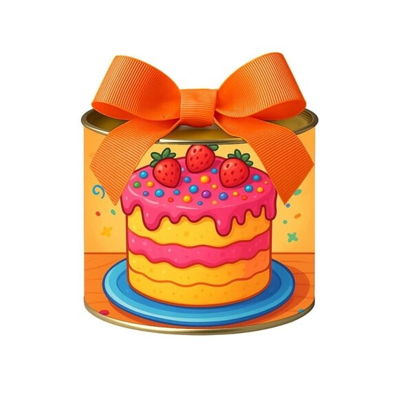 Tubo Lata Metalizada 7x10 Bolo Confeitado