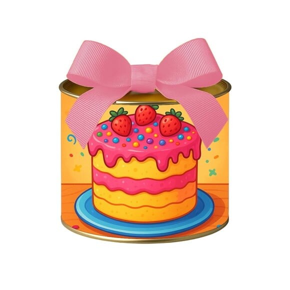 Tubo Lata Metalizada 7x10 Bolo Confeitado