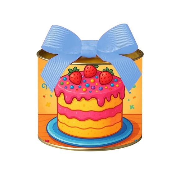 Tubo Lata Metalizada 7x10 Bolo Confeitado