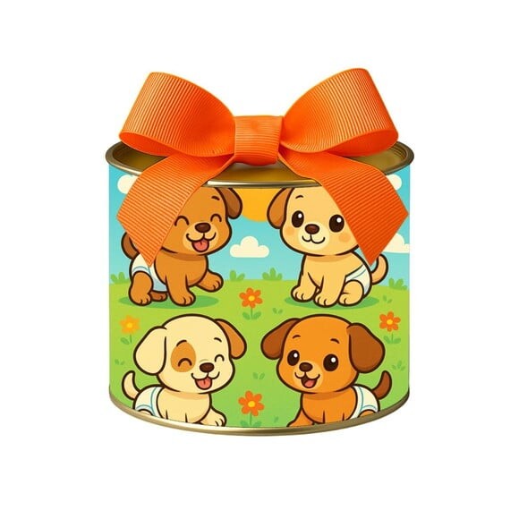 Tubo Lata Metalizada 7x10 Cachorrinhos Baby