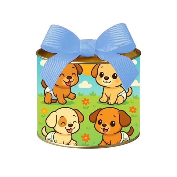 Tubo Lata Metalizada 7x10 Cachorrinhos Baby