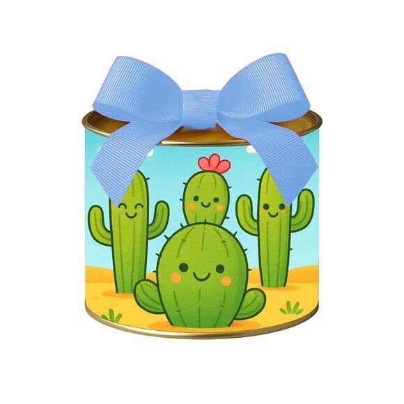 Tubo Lata Metalizada 7x10 Cactos Fofos
