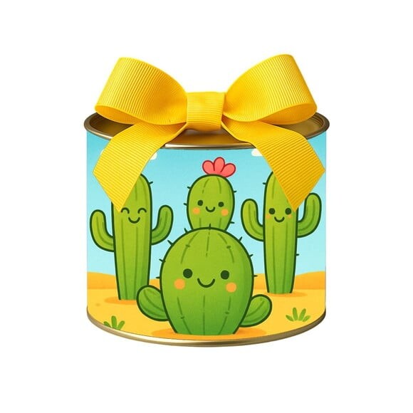 Tubo Lata Metalizada 7x10 Cactos Fofos
