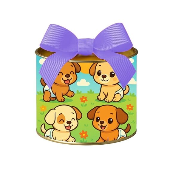 Tubo Lata Metalizada 7x10 Cachorrinhos Baby