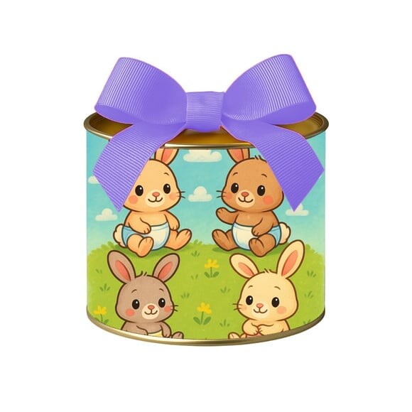 Tubo Lata Metalizada 7x10 Coelhinhos Baby