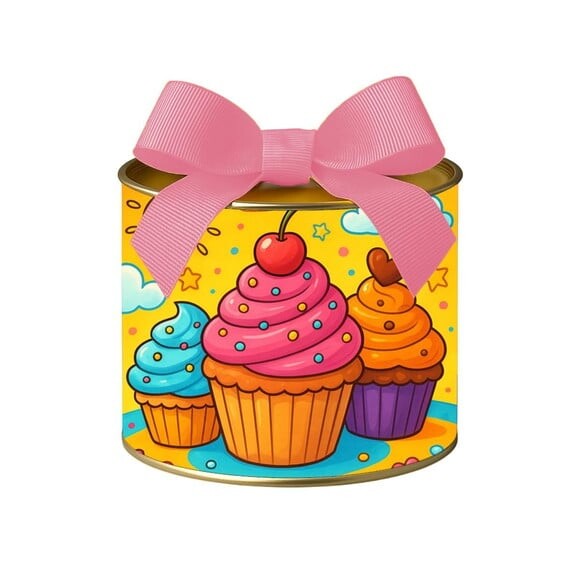 Tubo Lata Metalizada 7x10 Cupcakes