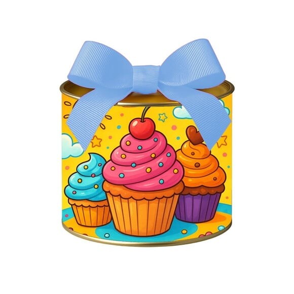 Tubo Lata Metalizada 7x10 Cupcakes