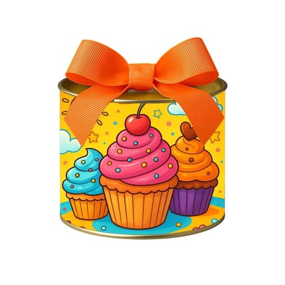 Tubo Lata Metalizada 7x10 Cupcakes