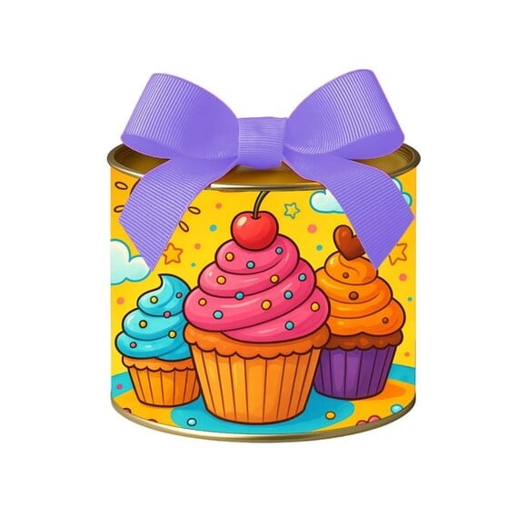 Tubo Lata Metalizada 7x10 Cupcakes