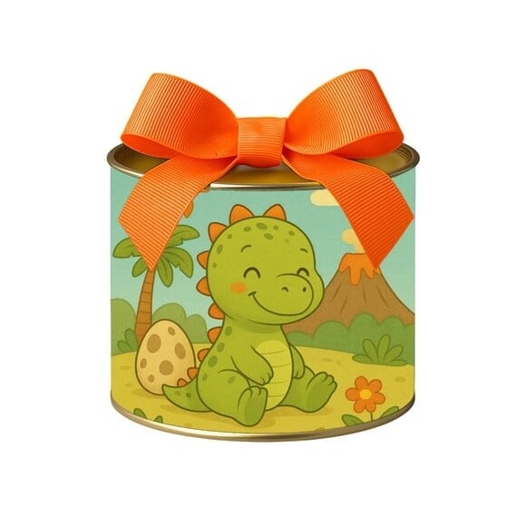 Tubo Lata Metalizada 7x10 Dinossauro Baby