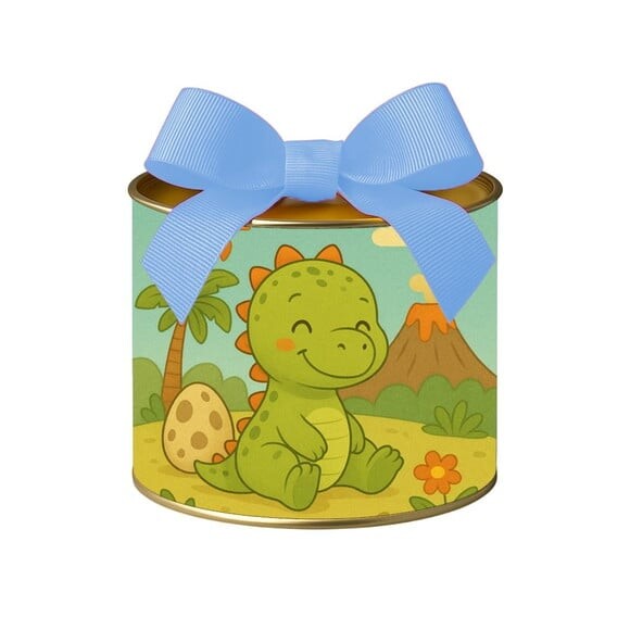 Tubo Lata Metalizada 7x10 Dinossauro Baby
