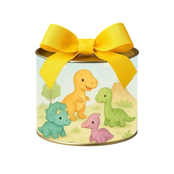 Tubo Lata Metalizada 7x10 Dinossauros Baby