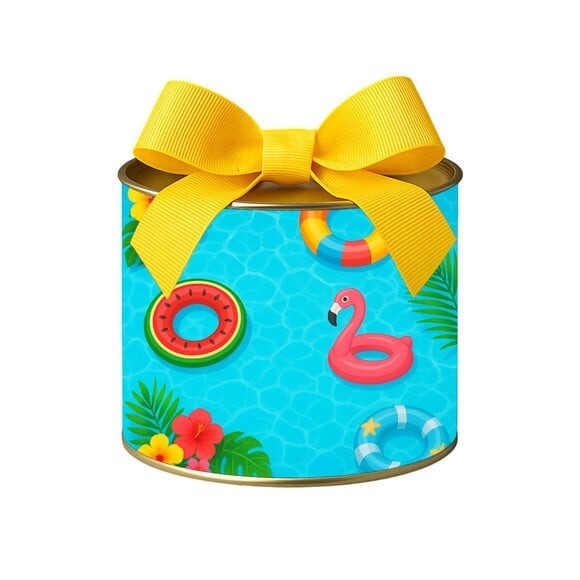 Tubo Lata Metalizada 7x10 Festa na Piscina