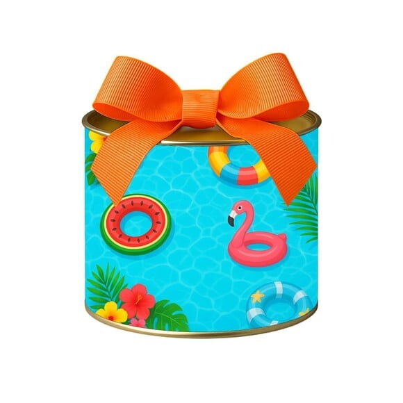 Tubo Lata Metalizada 7x10 Festa na Piscina