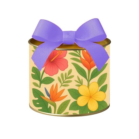 Tubo Lata Metalizada 7x10 Flores Tropicais
