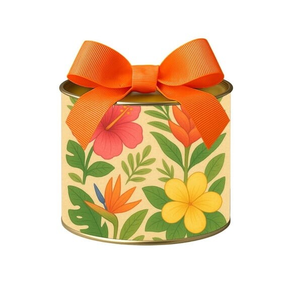 Tubo Lata Metalizada 7x10 Flores Tropicais