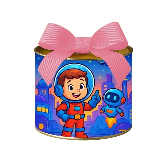 Tubo Lata Metalizada 7x10 Futurismo Infantil