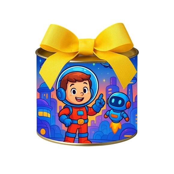 Tubo Lata Metalizada 7x10 Futurismo Infantil