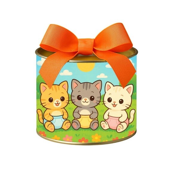 Tubo Lata Metalizada 7x10 Gatinhos Baby