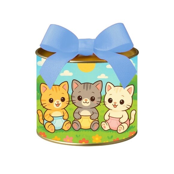 Tubo Lata Metalizada 7x10 Gatinhos Baby